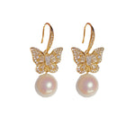 Butterfly Whisper — Mother-of-Pearl & Zircon Earrings