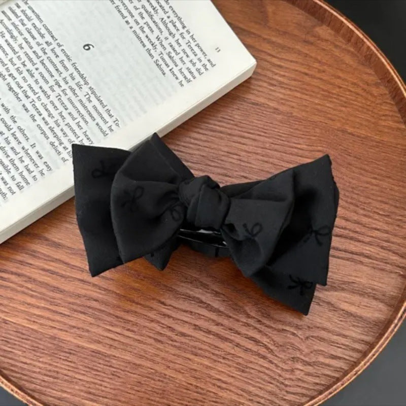 Luxury Black Bow Hair Tie