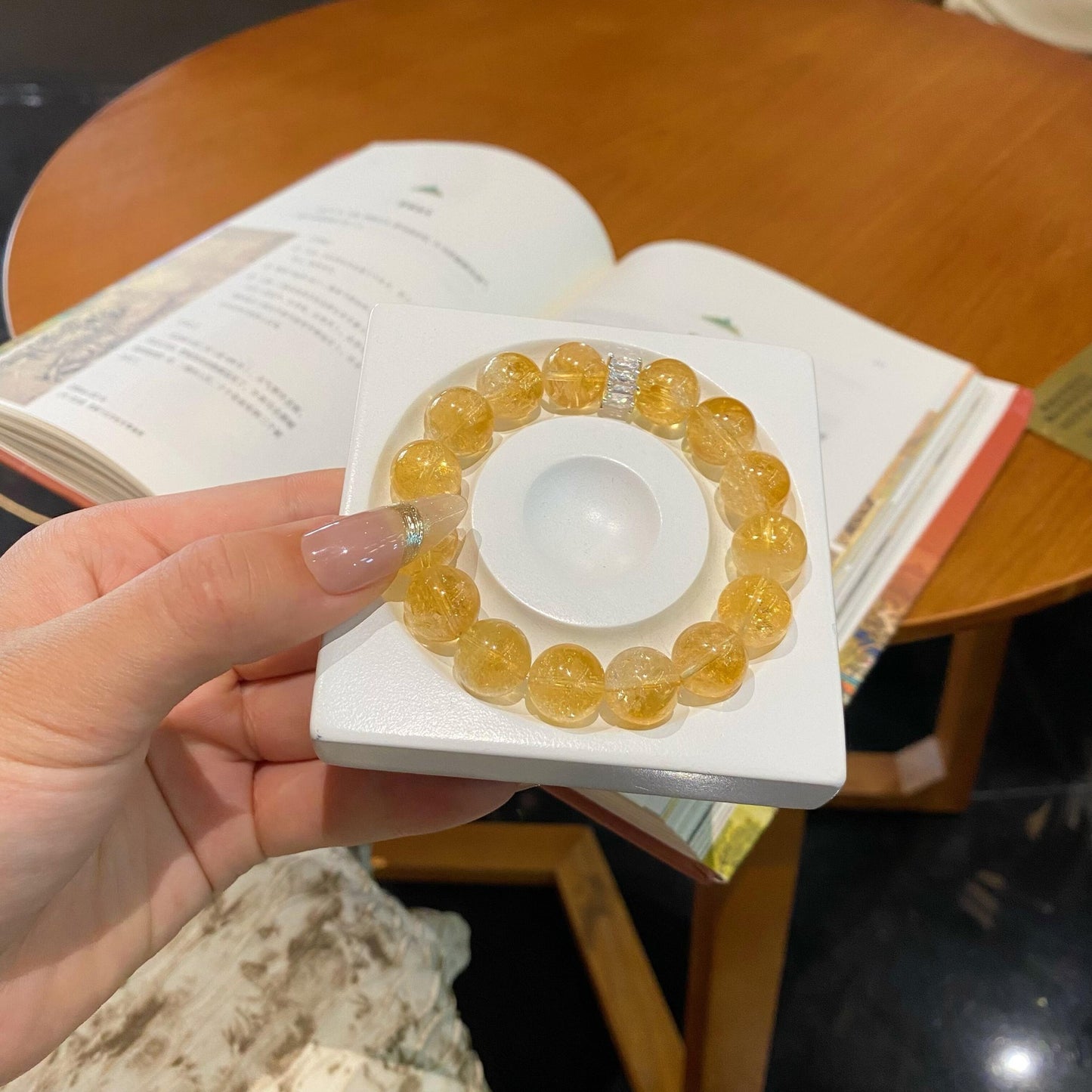 Sunlit Charm — 10mm Yellow Crystal Bead Bracelet