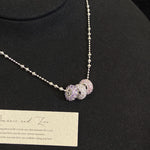 Trinity Glow – Triple-Color Pavé Circle Pendant Necklace