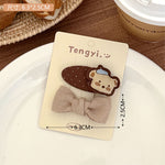 Korean Cream Bear Hair Clip