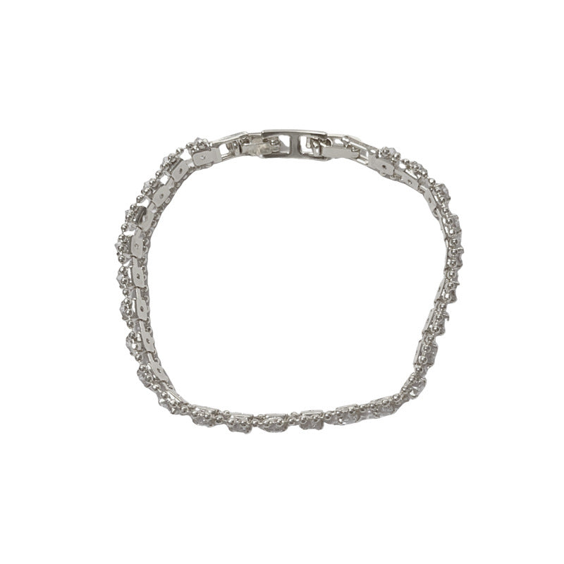Starlit Geometry — Full Pavé Geometric Bracelet