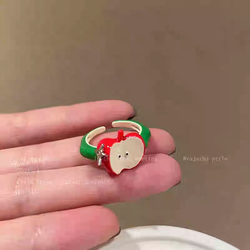 Cute Red Green Apple Ring