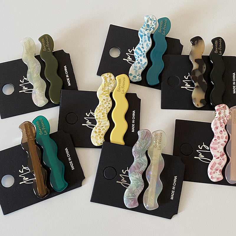Korean Wave Acetate Hair Clip Set