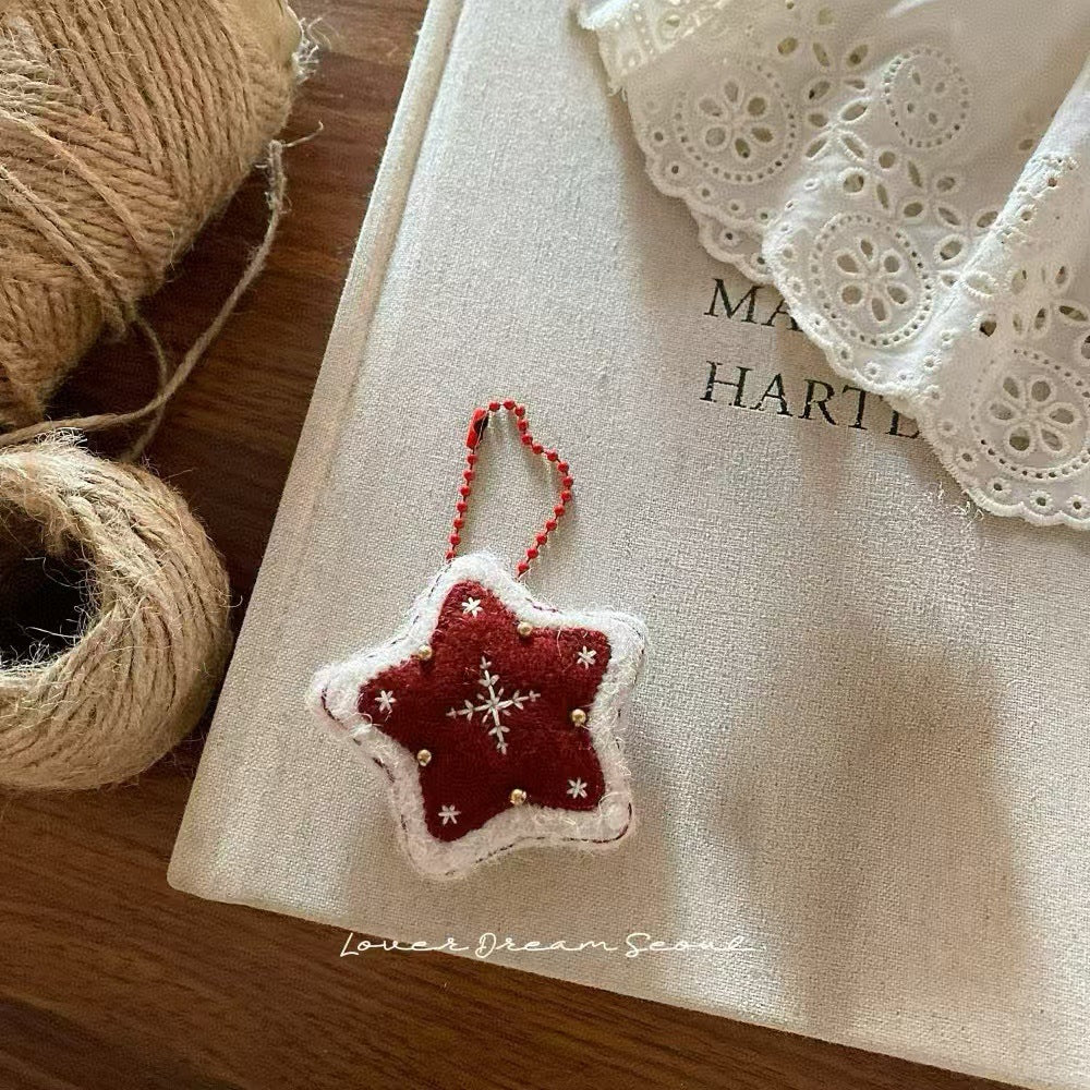 Santa Bear Felt Keychain