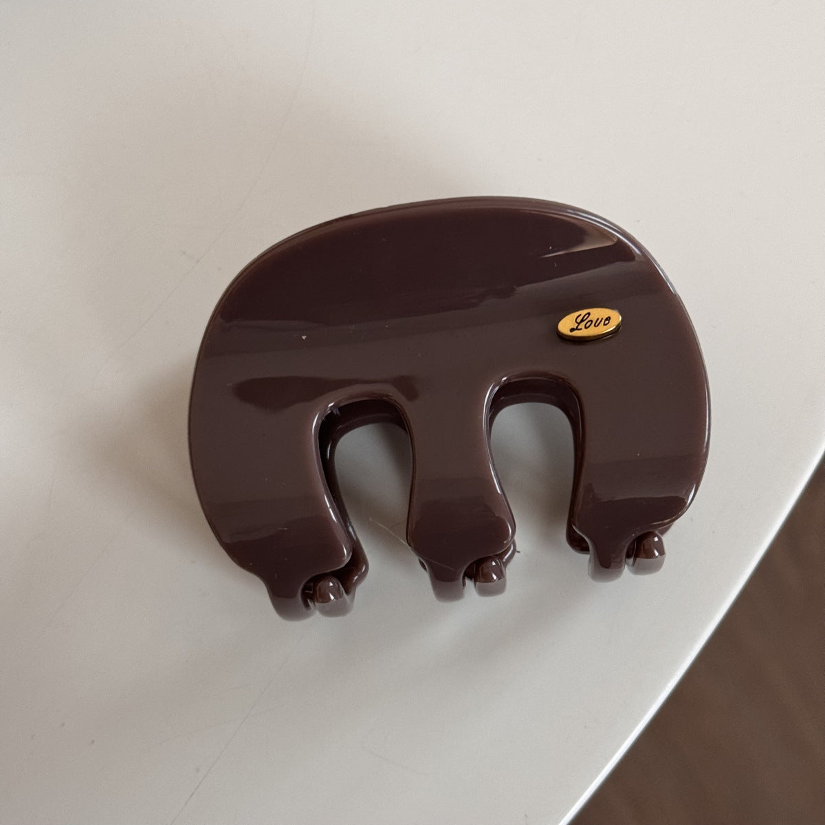 M-Shaped Heart Gold Hair Clip