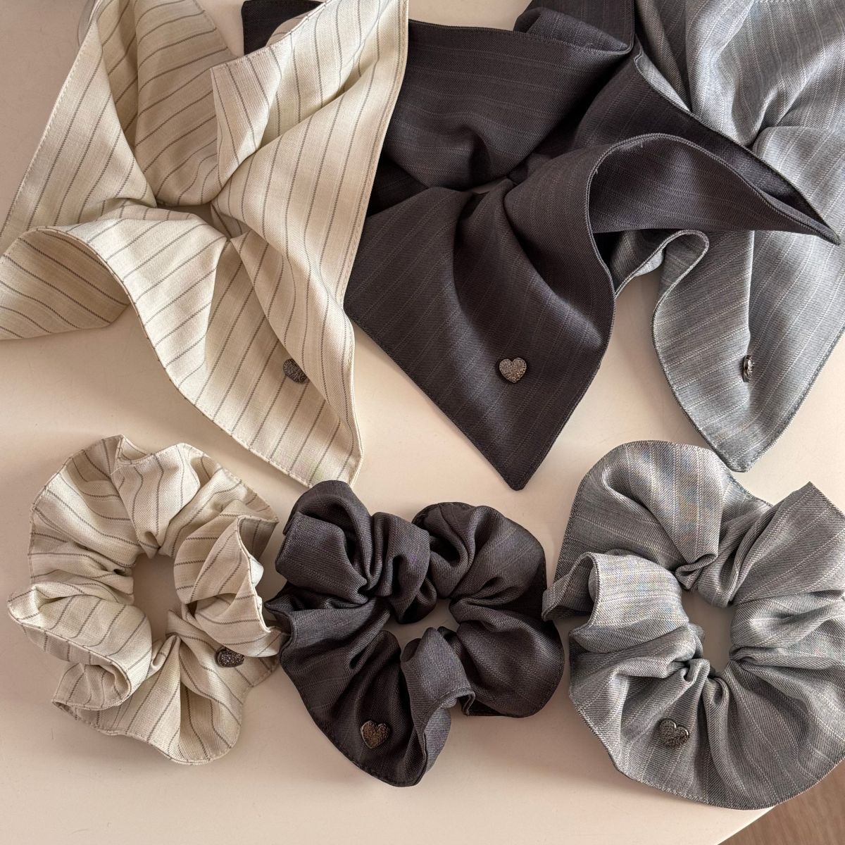 Heart Stripe Oversized Scrunchie