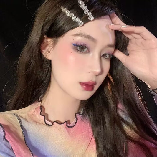 Wavy Rhinestone Sunflower Hair Clip