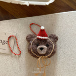 Red Christmas Bear & Cherry Keychain