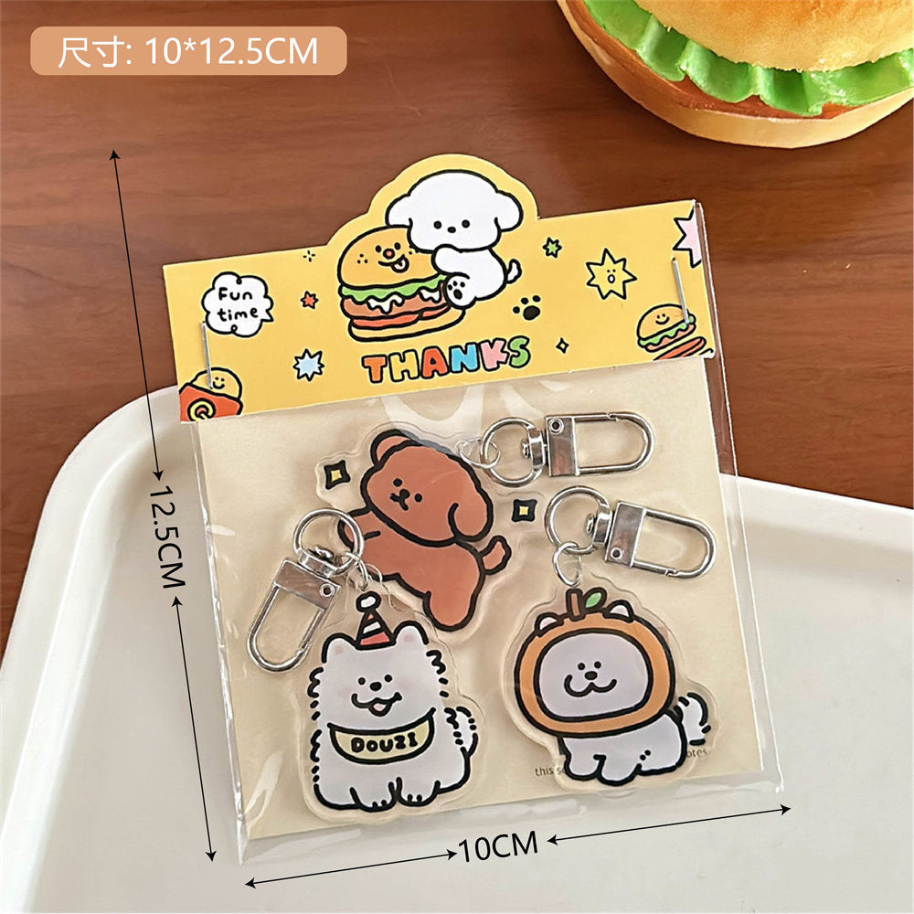 Cute Dog Keychain & Pin Set