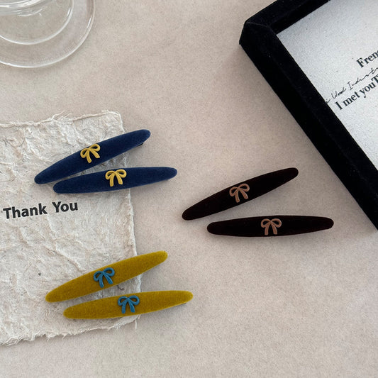 Velvet Alloy Bow Hair Clip