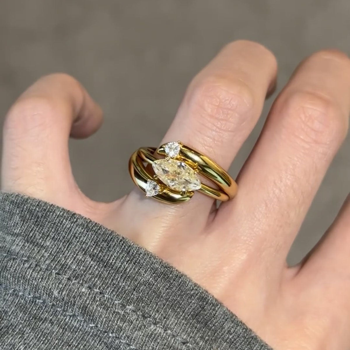 Dual Charm – Marquise Diamond Ring