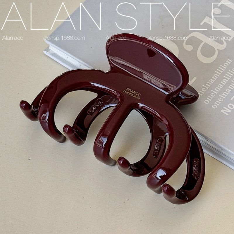Thick Red Acetate Hair Clip
