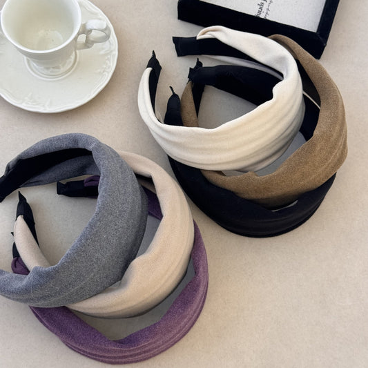 Purple Velvet Wide Knit Headband