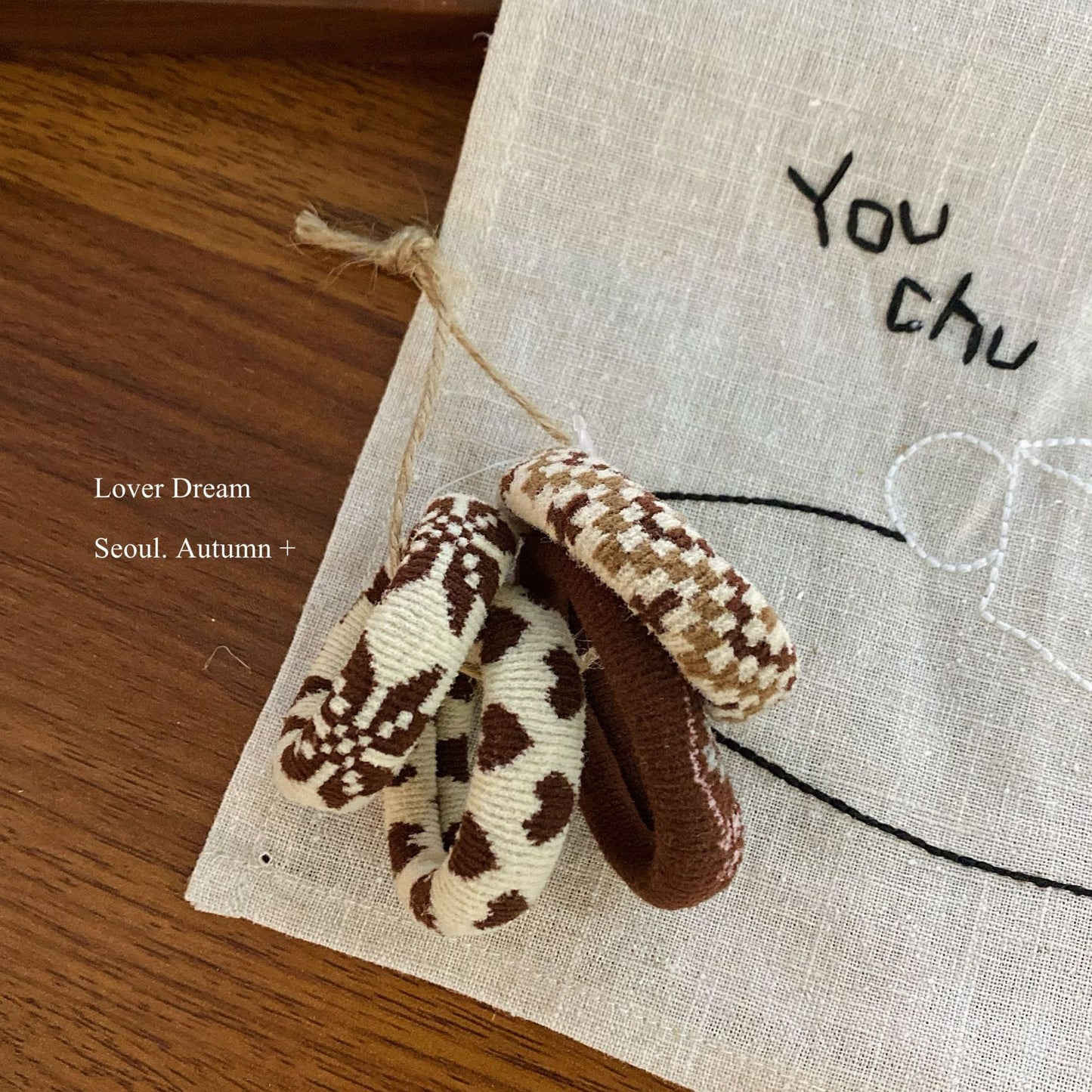 Set of 4 Ethnic Towel Hair Ties