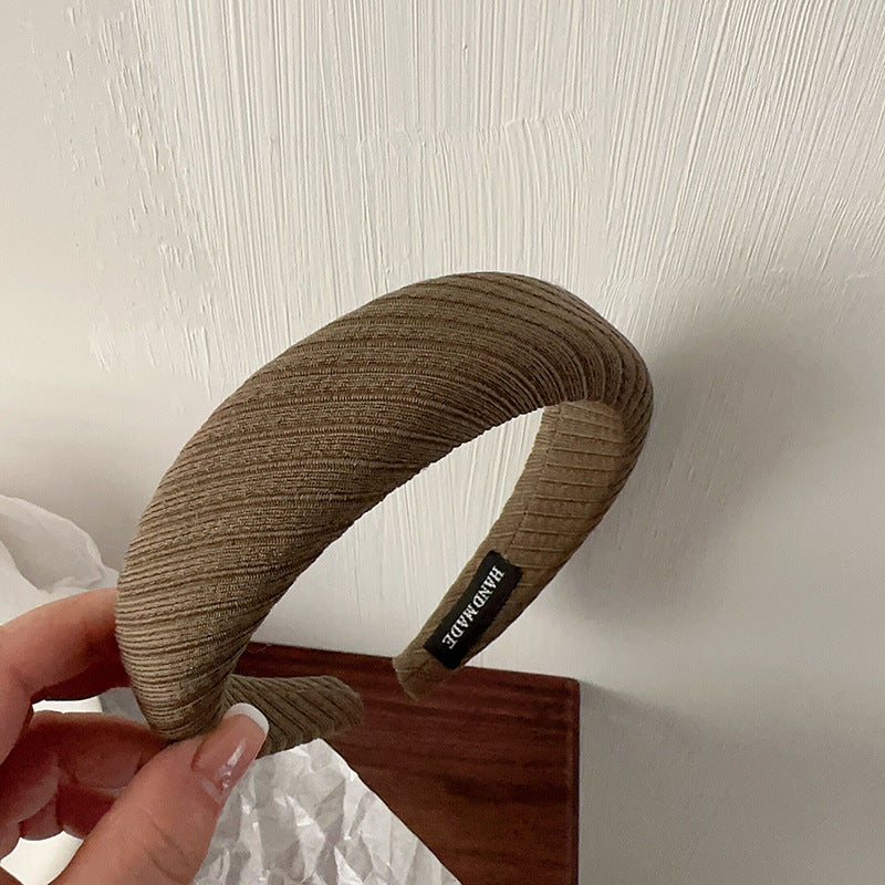 Dark Green Quilted High-Crown Headband