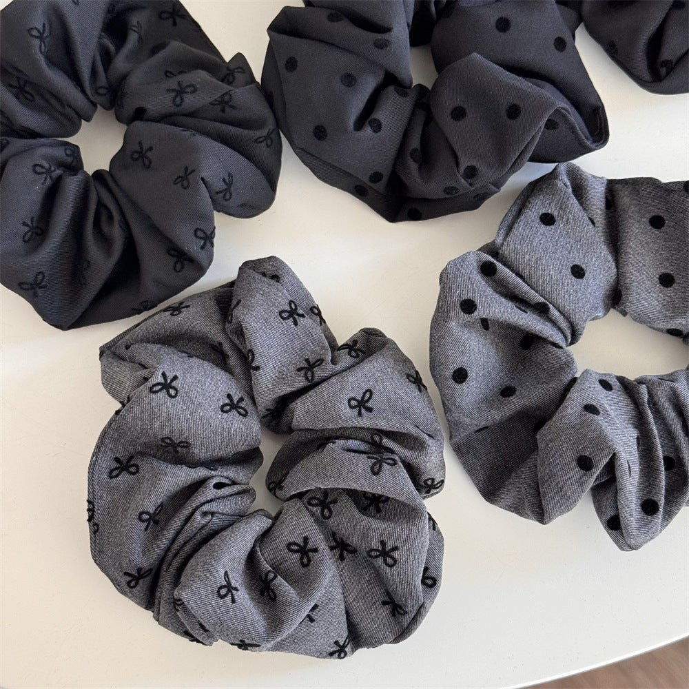 Polka Dot Bow Heart Scrunchie