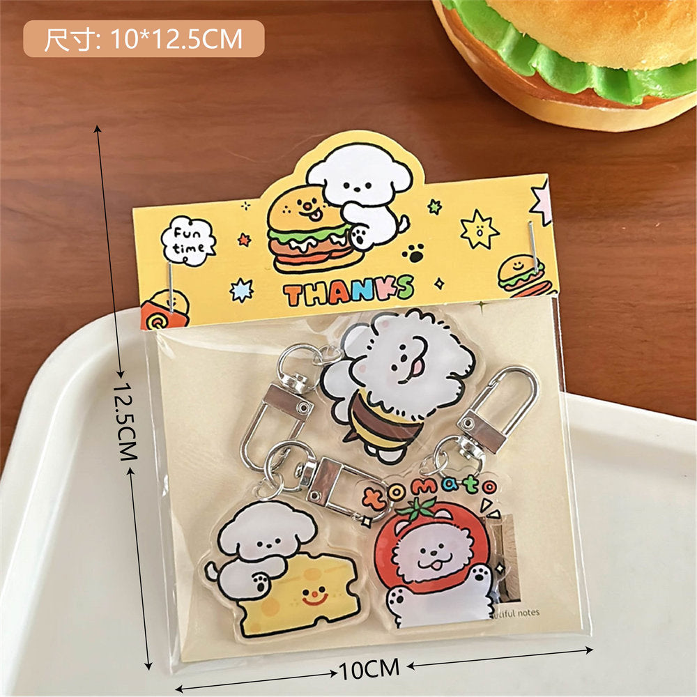 Cute Dog Keychain & Pin Set