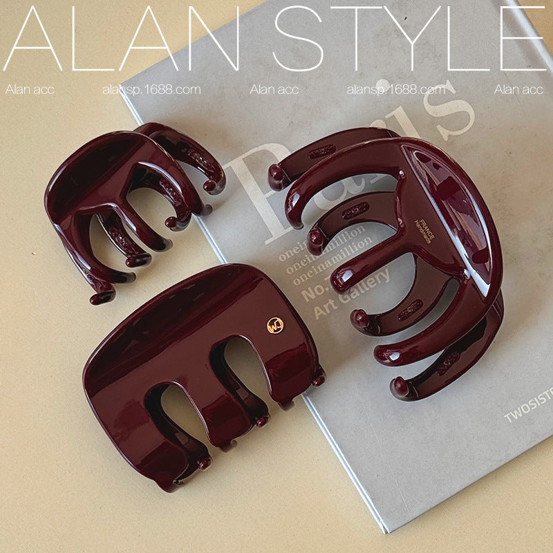 Thick Red Acetate Hair Clip