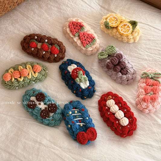 Handmade Knit Fruit Hair Clip