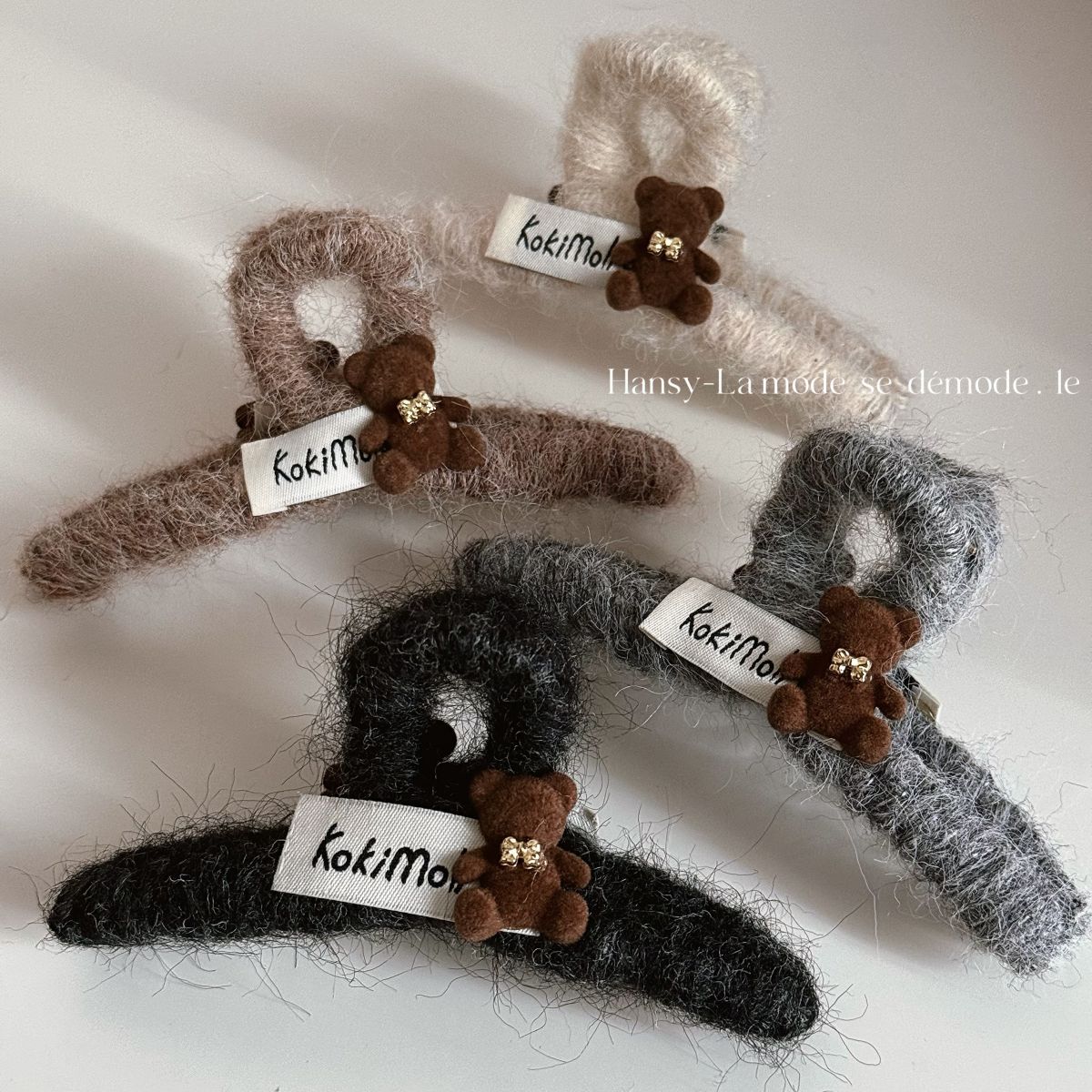 Autumn Winter Plush Bear Hair Claw