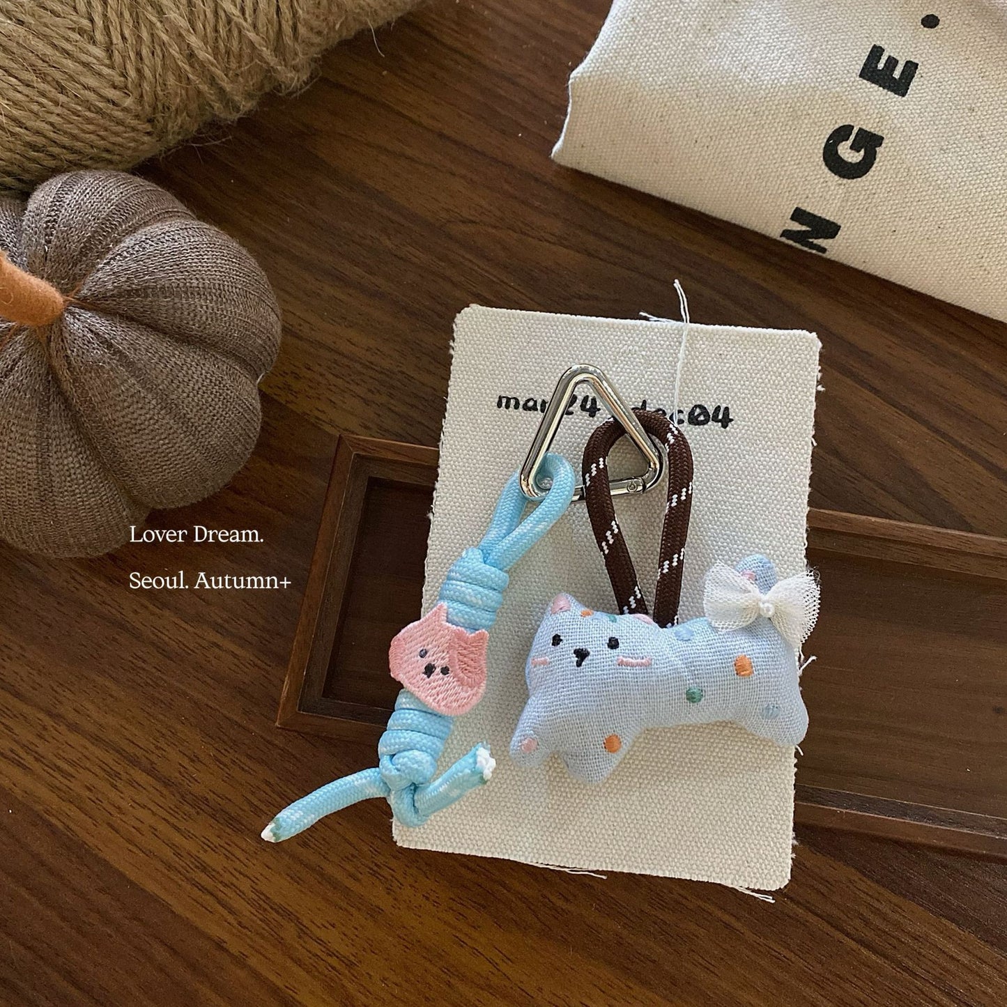 Blue Dog Heart Keychain