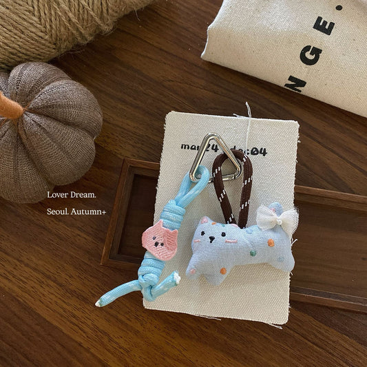 Blue Dog Heart Keychain