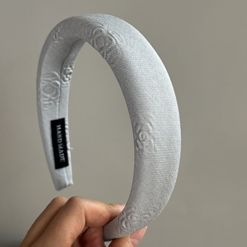 Embossed Floral Pearl Hair Scrunchie