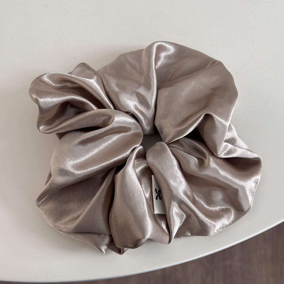 Cream Satin Oversized Scrunchie