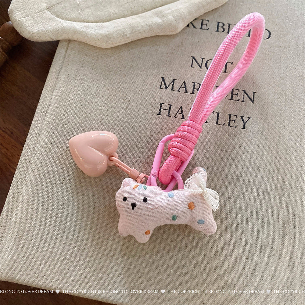 Blue Bear Heart Keychain