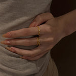 Golden Minimal – Cubic Single Diamond Ring