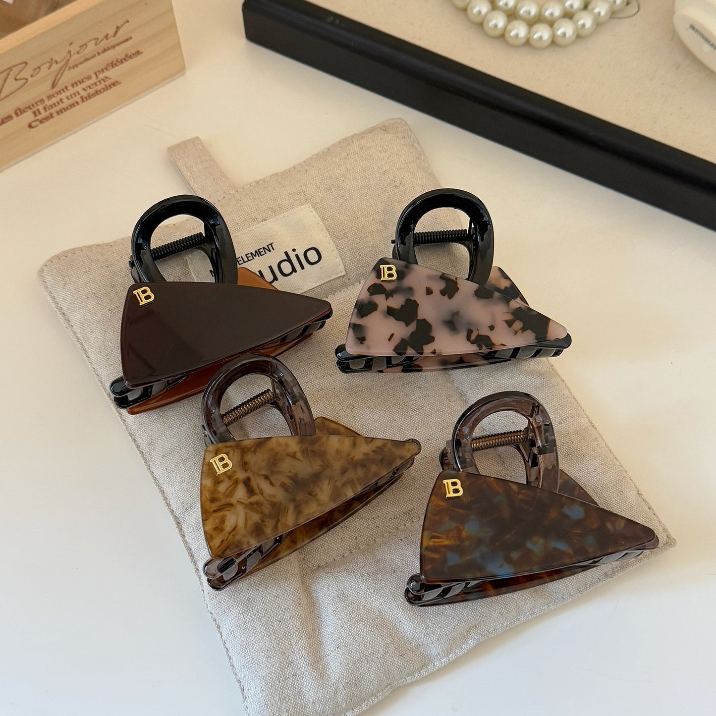 Triangle Acetate Half-Up Hair Claw