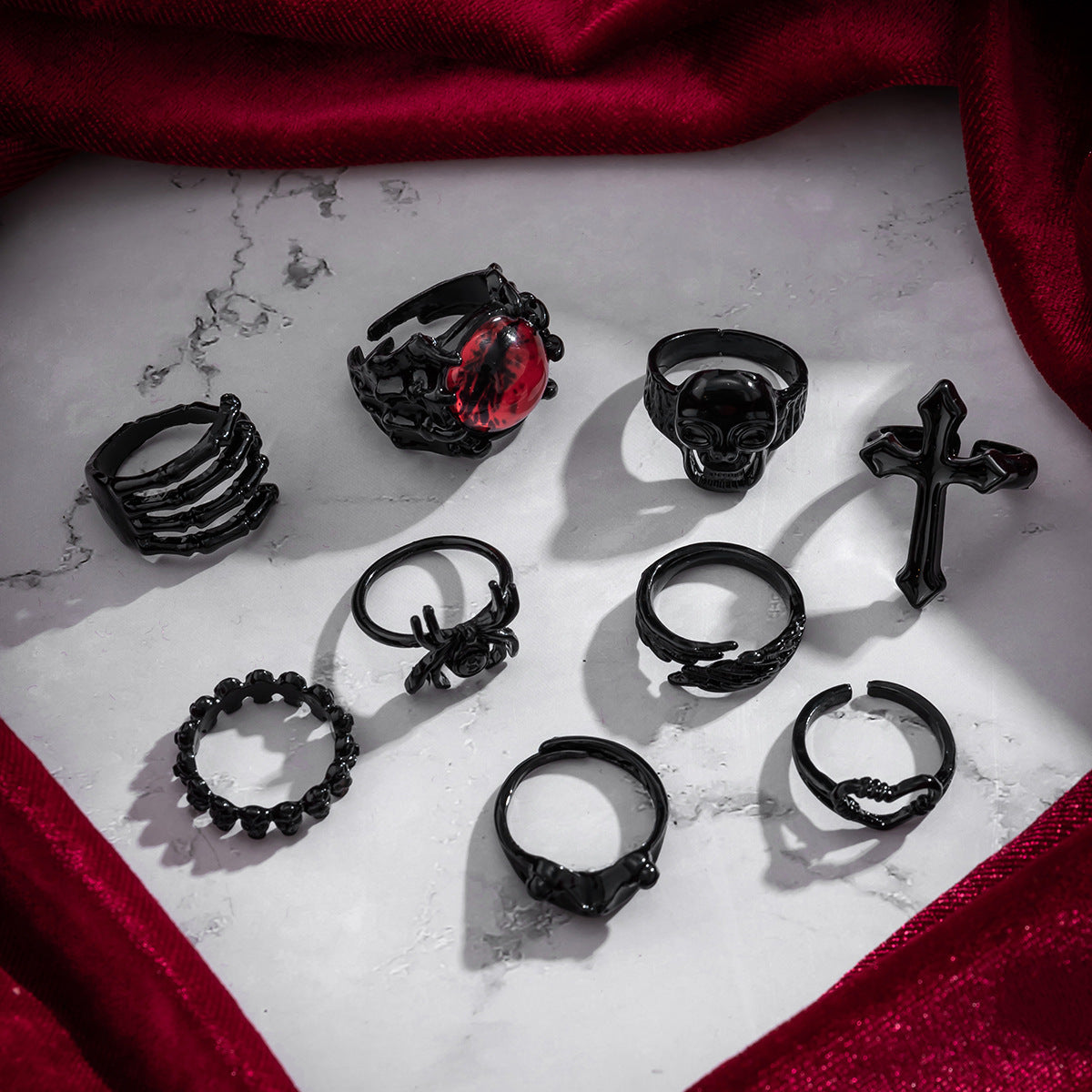 Gothic Punk Knuckle Ring Set
