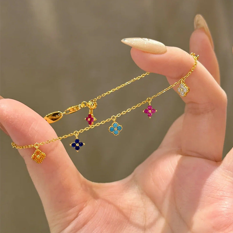 Bloom Charm – Colorful Clover Bracelet
