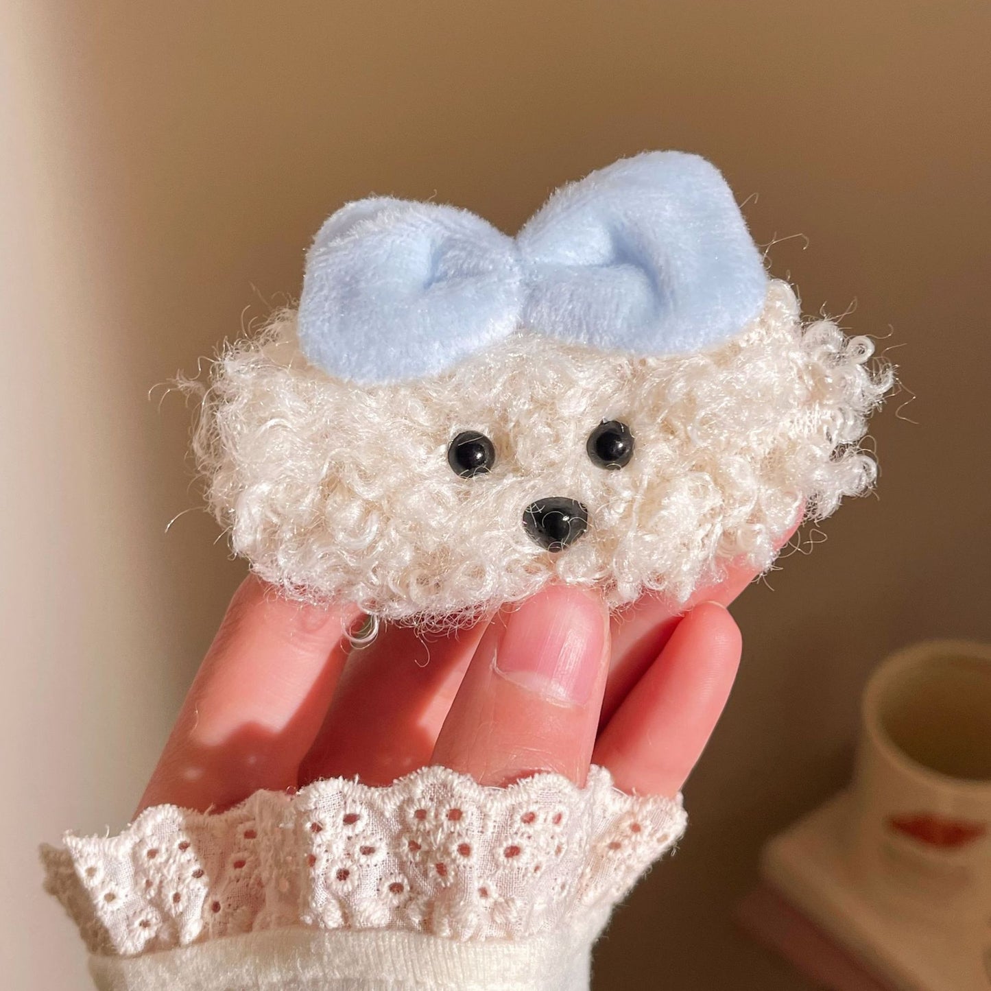 Cute Teddy Dog Bow Hair Clip