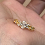 Stellar Whisper — Vintage Pigeon Egg Starry Crystal Ring