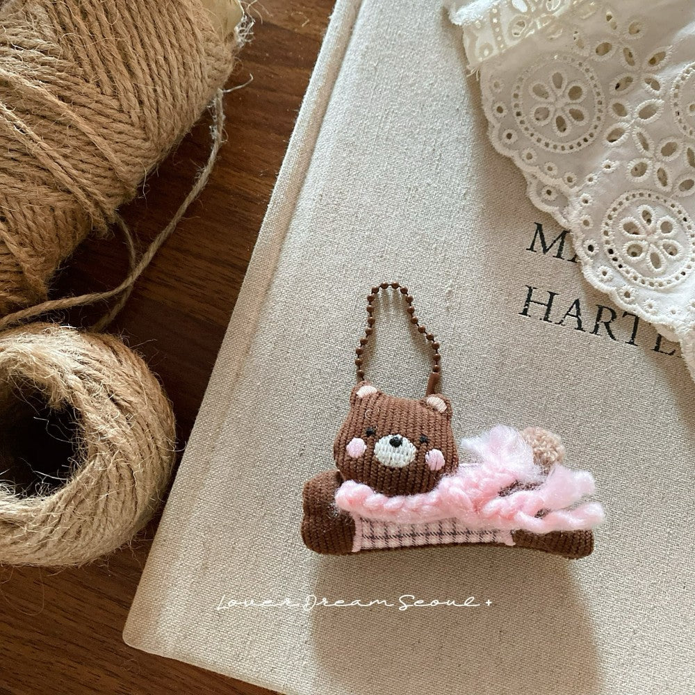 Santa Bear Felt Keychain