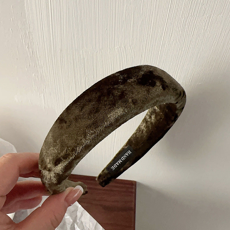 Dark Green Quilted High-Crown Headband