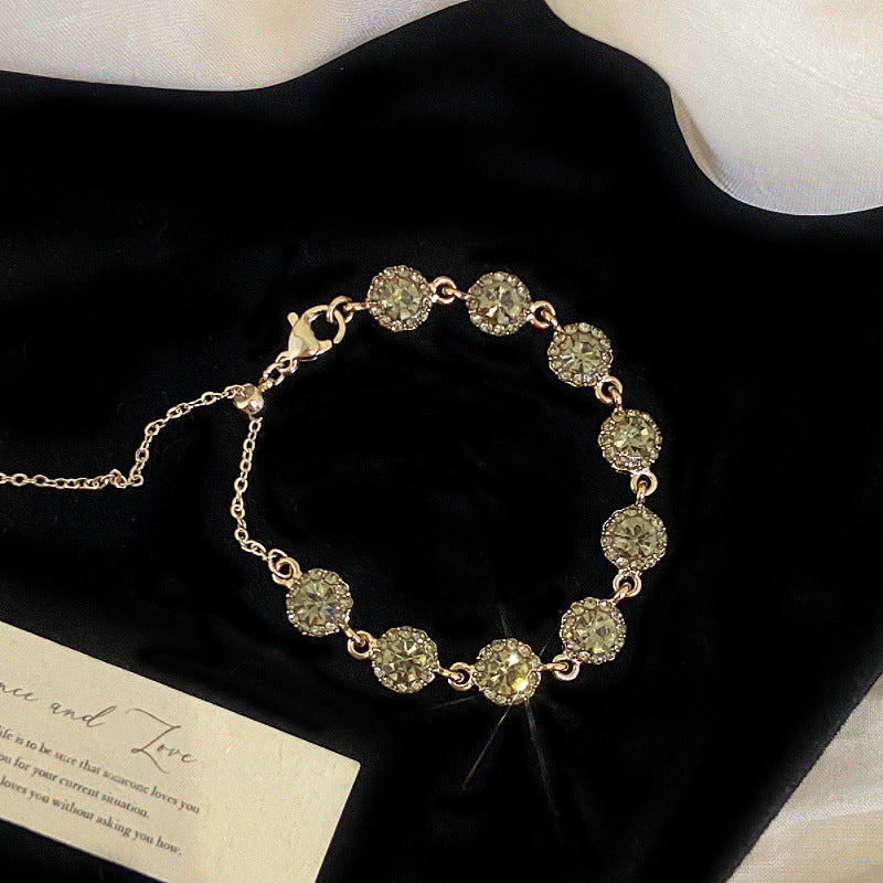 Coffee Glow – Adjustable Round Crystal Necklace & Bracelet