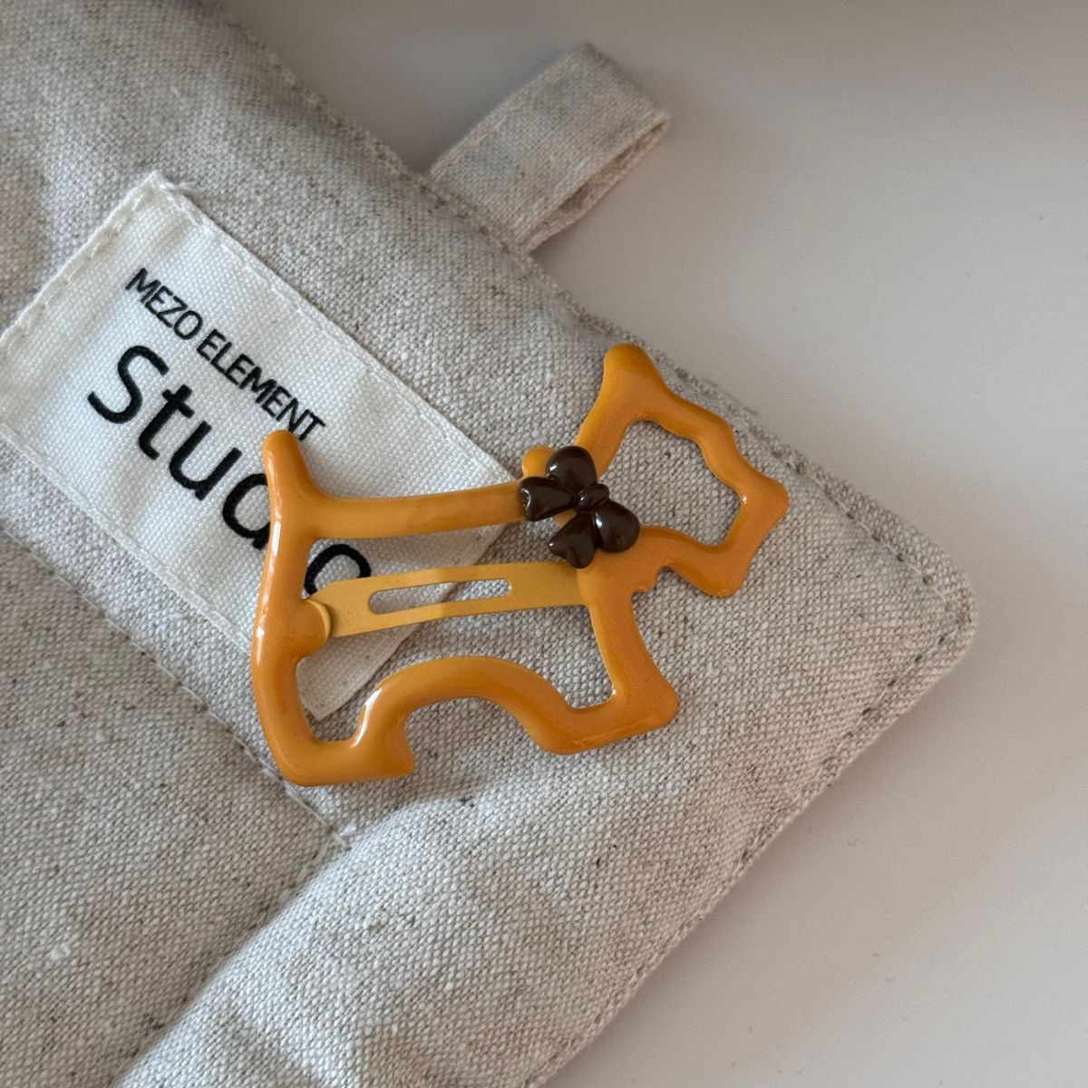 Yellow Coffee Bow Hair Clip