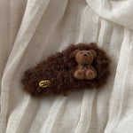Plush Teddy Bow Hair Clip
