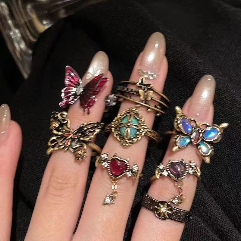 Gothic Butterfly Sunflower Ring