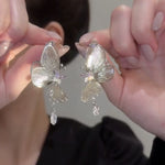 Ethereal Wings – French Vintage Hollow Tassel Butterfly Earrings