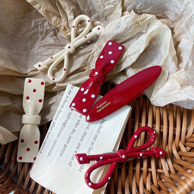 Sweet Polka Dot Bow Clip