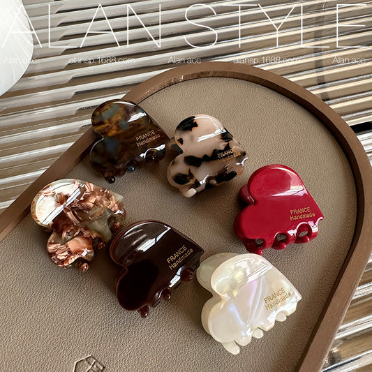 Mini Heart Acetate Hair Claw