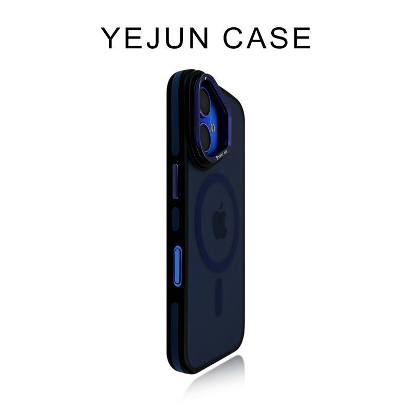 Purple Accent Lens Stand Magnetic iPhone Case