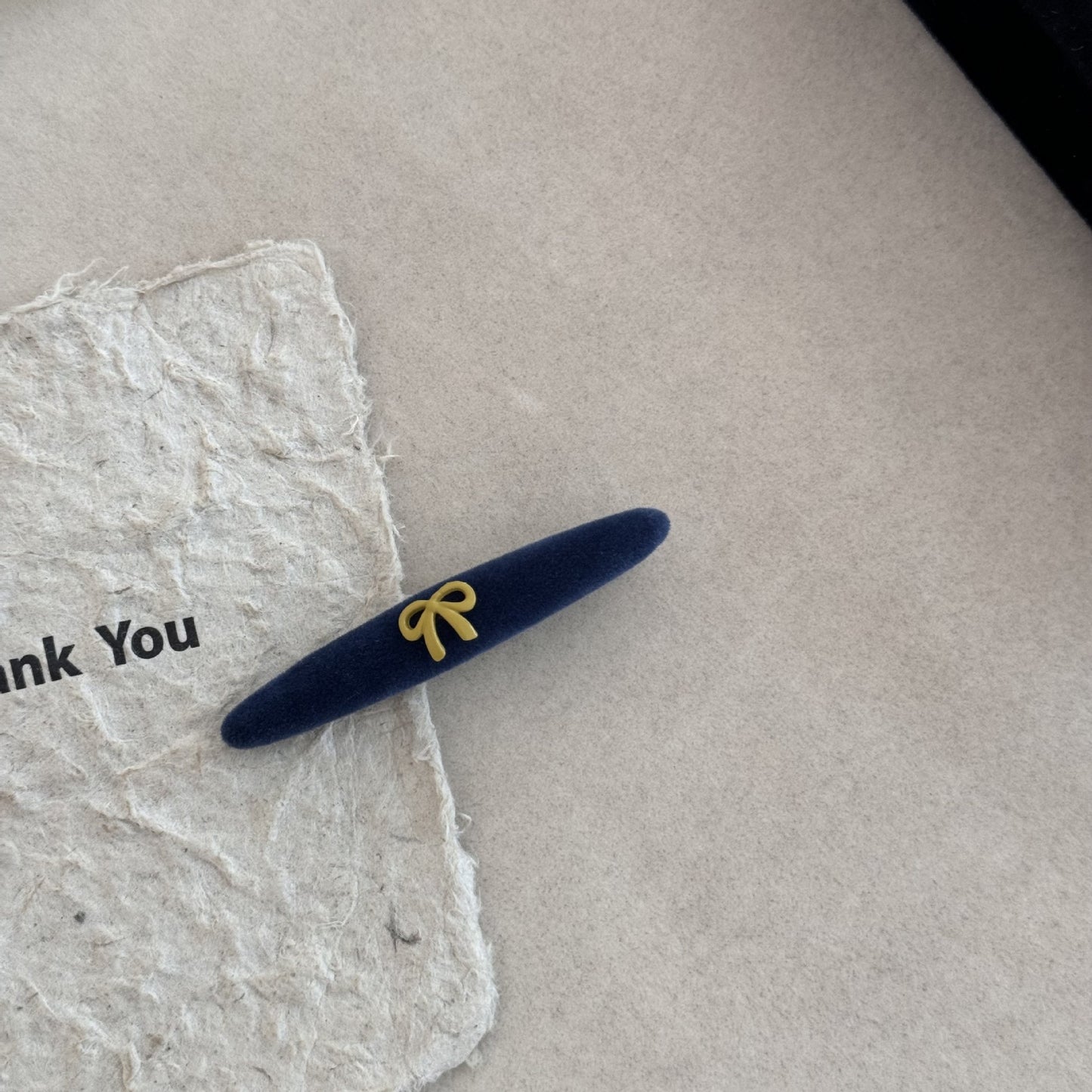 Velvet Alloy Bow Hair Clip