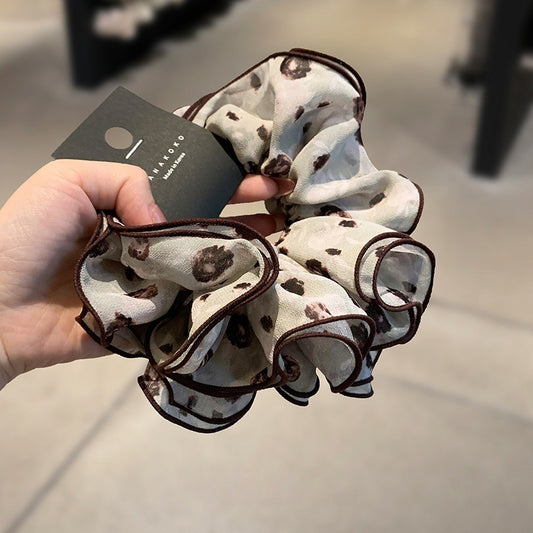 Vintage Chiffon Floral Scrunchie