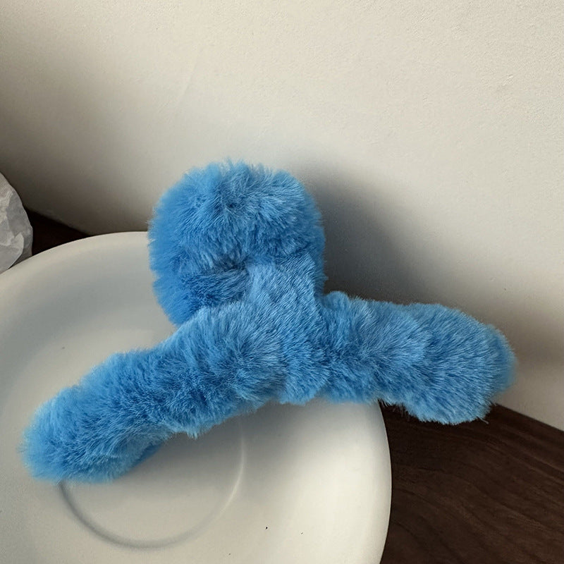 Autumn Winter Plush Wrapped Hair Claw