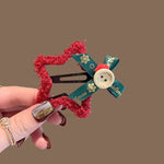 Red Plush Star Bow Hair Clip